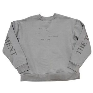 Taylor Swift The Tortured Poets Department Gray Crewneck Sweatshirt Pullover